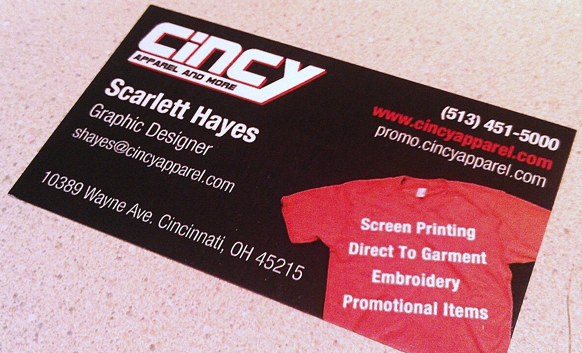 cincy apparel business cards