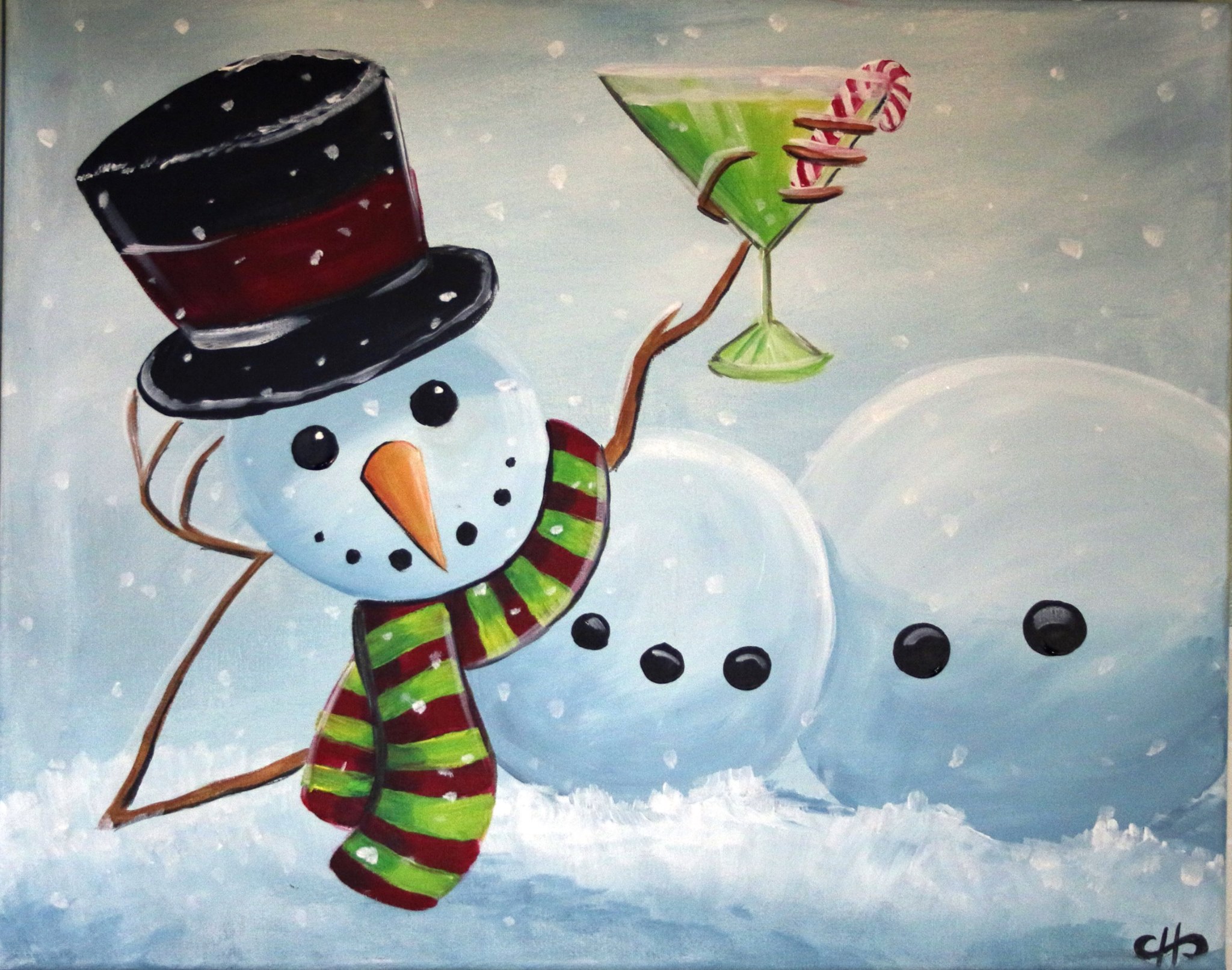 martini snowman
