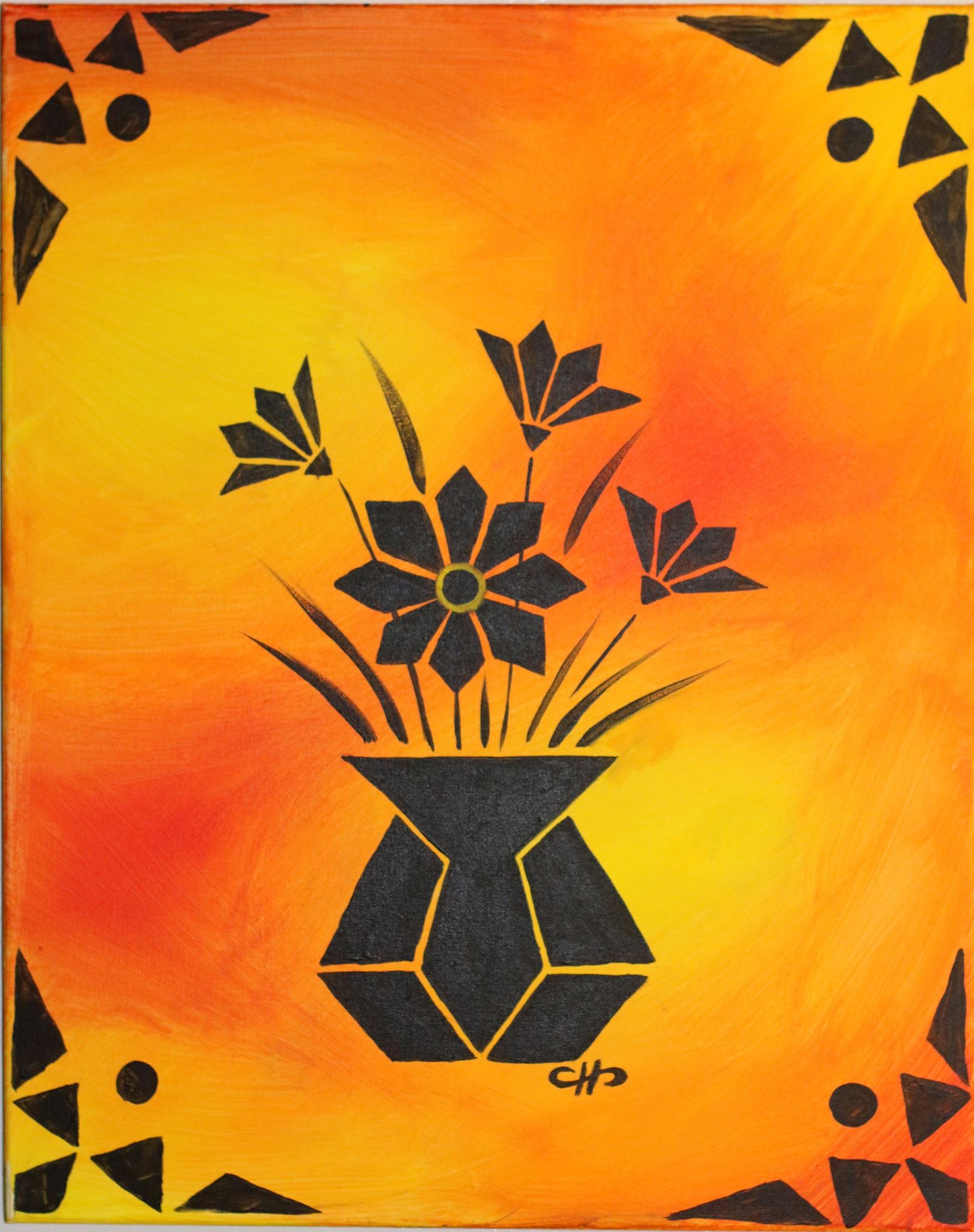 geomertric flower sihlouette