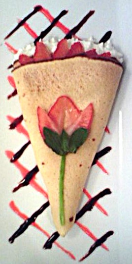rose dessert crepe