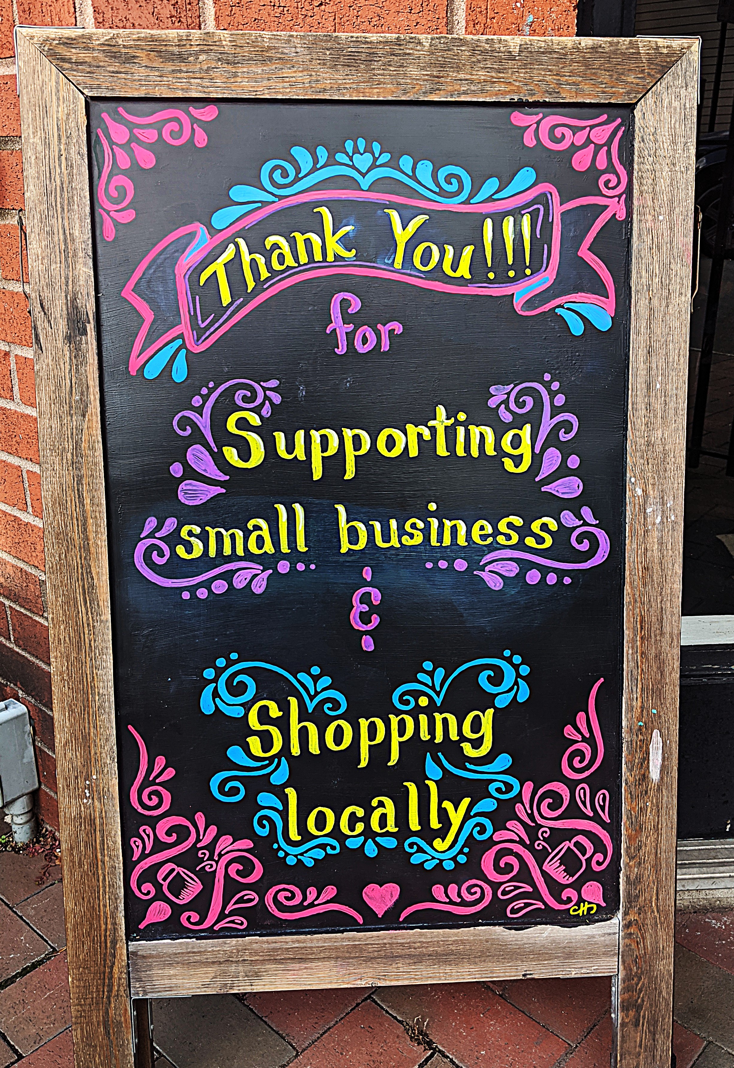 support small business chalkboard art